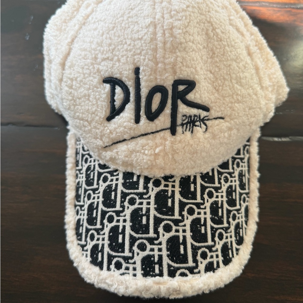 Dior Beige and Black Logo Hat